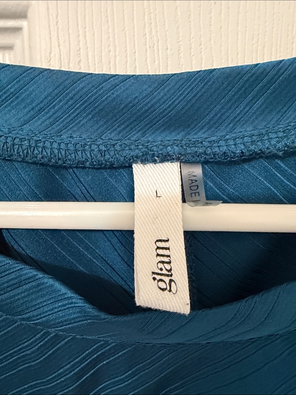glam Teal Short Sleeve Crewneck Top - Picture 2 of 8